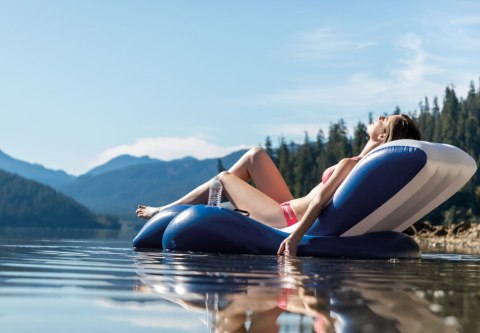 Materac fotel dmuchany wodny plażowy 2w1 180x135 cm INTEX 58868