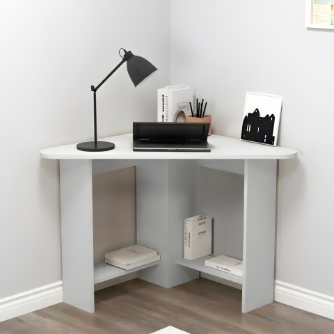 Nowoczesne biurko komputerowe narożne białe ModernHome