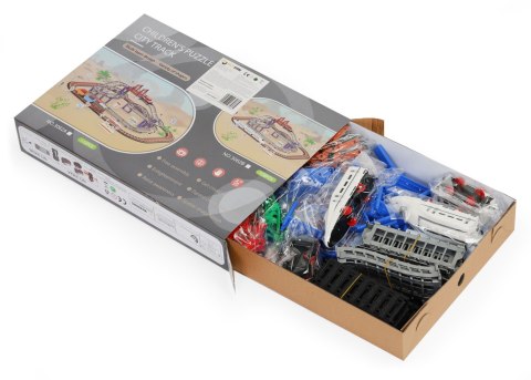 Kolejka i auto na baterie dwa tory miasto 108 elementów