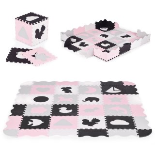 Mata piankowa z płotkiem puzzle suchy basen 36 elementów ECOTOYS