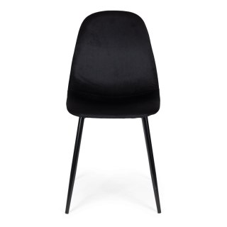 Komplet 4 krzeseł welurowych krzesło do jadalni i salonu czarne ModernHome