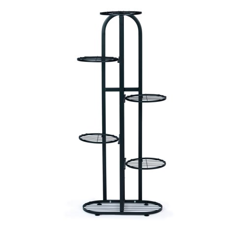 Nowoczesny metalowy kwietnik stojak na kwiaty 6 poziomów czarny ModernHome