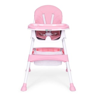 Fotelik krzesełko do karmienia dzieci tacka kosz 5-punktowe pasy różowy ECOTOYS