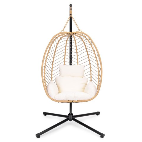 Fotel Kokon wiszący wolnostojący bujany ogrodowy do 120 kg + poduszki MultiGarden