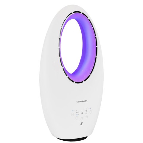 Nowoczesny wentylator stojący bezłopatkowy podłogowy 60W 3 tryby pracy pilot timer podświetlenie LED