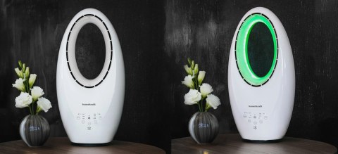 Nowoczesny wentylator stojący bezłopatkowy podłogowy 60W 3 tryby pracy pilot timer podświetlenie LED