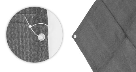 Osłona balkonowa z okuciami 150x500 cm siatka cieniująca + elementy instalacyjne szara MultiGarden