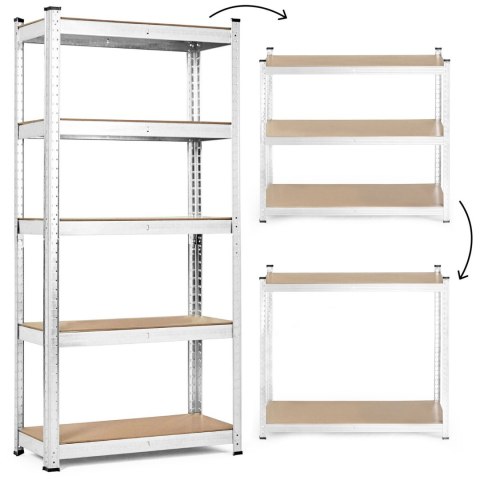 Regał magazynowy 205x120x45 cm stal galwanizowana 5 półek 875 kg ModernHome