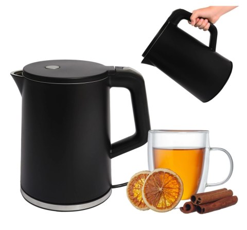 Czajnik elektryczny bezprzewodowy turystyczny 1500 W 1.2 l obrotowy czarny