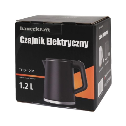 Czajnik elektryczny bezprzewodowy turystyczny 1500 W 1.2 l obrotowy czarny