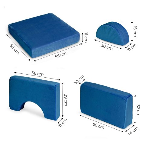 Fotel modułowy dla dzieci DIY 8 miękkich poduch składany - niebieski ECOTOYS