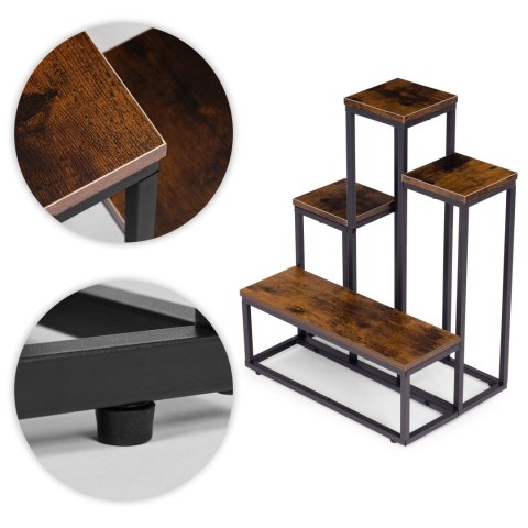 Kwietnik stojący stojak na kwiaty ozdoby 4 półki loft ModernHome