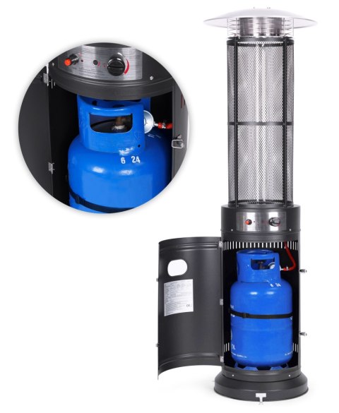 Ogrzewacz parasol gazowy grzejnik 11 kW szklany na ogród patio reduktor wąż pokrowiec MultiGarden