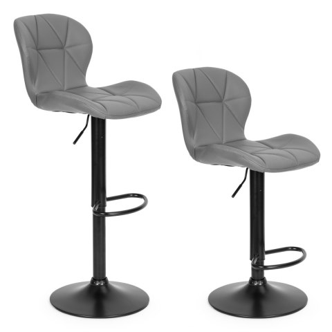 Hoker stołek barowy obrotowy regulacja wysokości podnóżek szary ModernHome