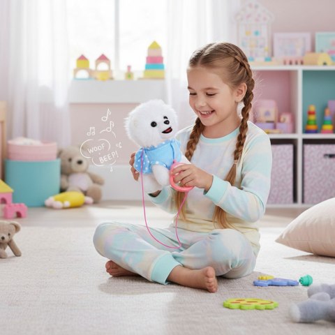 Interaktywny piesek na smyczy chodzi i merda ogonem melodyjki