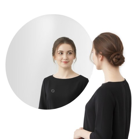 Lustro łazienkowe LED okrągłe ścienne 80 cm 3 barwy włącznik dotykowy ModernHome