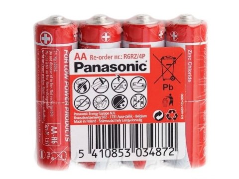 Bateria Cynkowo-Węglowa Panasonic 1,5v R6 Aa - Blister 4 Sztuki