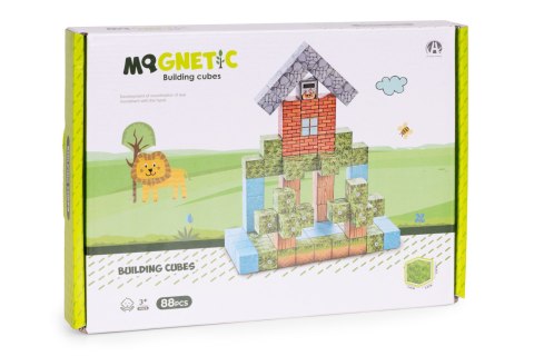Klocki magnetyczne konstrukcyjne dla dzieci zestaw 88 elementów