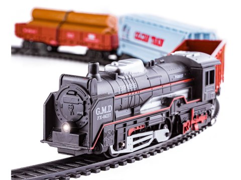 Kolejka Rail King Parowóz + 3 Wagony