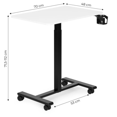 Mobilne biurko regulowane 70x48 cm stolik pod laptopa regulacja wysokości 71,5-112 cm ModernHome
