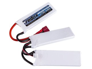 Pakiet Akumulator Lipo Asg 1750 Mah 11,1v 20c Rozdzielony 1+1+1 Redox