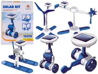 Roboty Solarne 6w1 - Solar Kit - Wiatrak, Helikopter, Auto, Robot