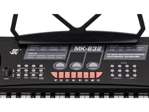 Keyboard Organy 54 Klawisze Zasilacz Mikrofon Mk-632