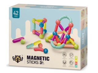 Klocki Magnetyczne Konstrukcyjne 42 Elementy