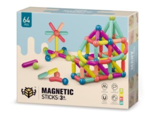 Klocki Magnetyczne Konstrukcyjne 64 Elementy