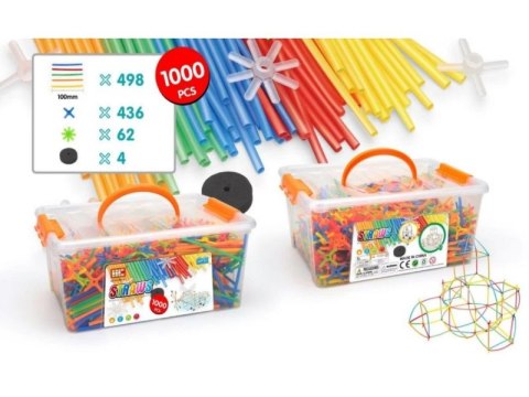 Słomki Konstrukcyjne, Klocki, Patyczki Ok. 1000 Sztuk Kuferek