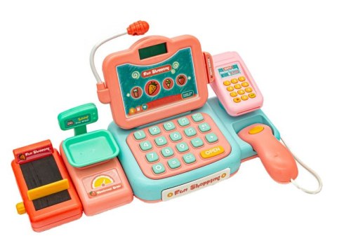 Edukacyjna Sklepowa Kasa Fiskalna - Mikrofon, Waga, Czytnik, Akcesoria