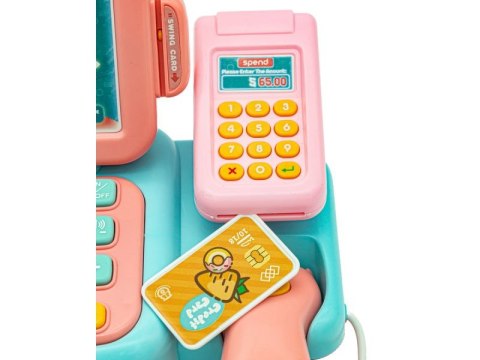 Edukacyjna Sklepowa Kasa Fiskalna - Mikrofon, Waga, Czytnik, Akcesoria