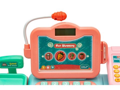 Edukacyjna Sklepowa Kasa Fiskalna - Mikrofon, Waga, Czytnik, Akcesoria