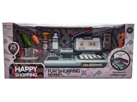 Edukacyjna Sklepowa Kasa Fiskalna - Mikrofon, Waga, Koszyk, Akcesoria