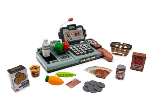 Edukacyjna Sklepowa Kasa Fiskalna - Mikrofon, Waga, Koszyk, Akcesoria