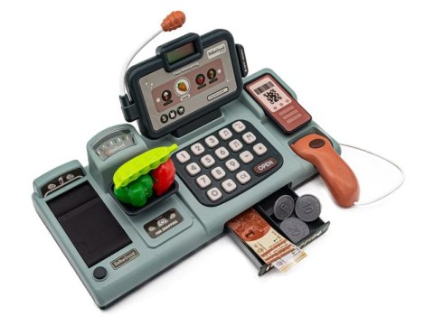 Edukacyjna Sklepowa Kasa Fiskalna - Mikrofon, Waga, Koszyk, Akcesoria