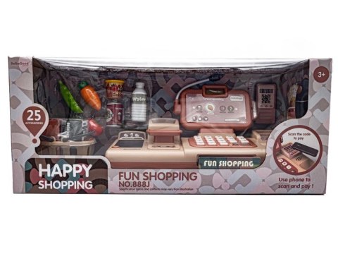 Edukacyjna Sklepowa Kasa Fiskalna - Mikrofon, Waga, Koszyk, Akcesoria