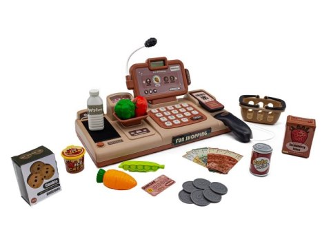 Edukacyjna Sklepowa Kasa Fiskalna - Mikrofon, Waga, Koszyk, Akcesoria