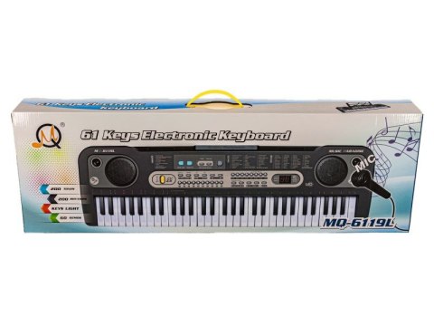 Keyboard Mq-6119l Organki, 61 Klawiszy, Mikrofon, Nauka Gry