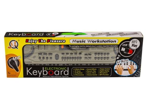 Keyboard Mq-811 Organki, 61 Klawiszy, Zasilacz, Mikrofon, Usb