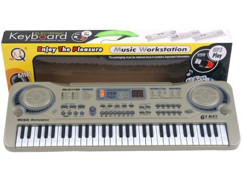 Keyboard Mq-811 Organki, 61 Klawiszy, Zasilacz, Mikrofon, Usb