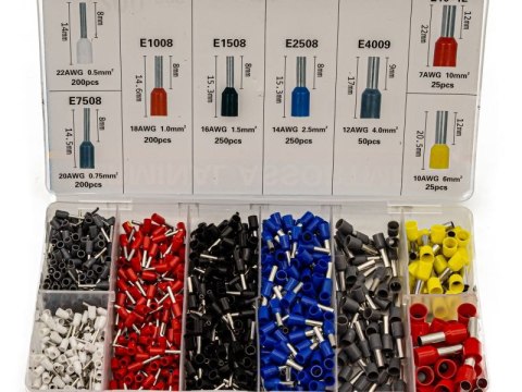 Konektory Kablowe, Zestaw Tulejek, Końcówek 800 Szt. Tulejki Do Zaciskarki, Praski