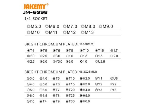 Profesjonalny Zestaw Narzędzi Precyzyjnych Jakemy 66w1