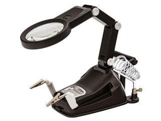 Trzecia Ręka, Stacja, Uchwyt Do Lutowania + Lupa Z Podświetleniem Led