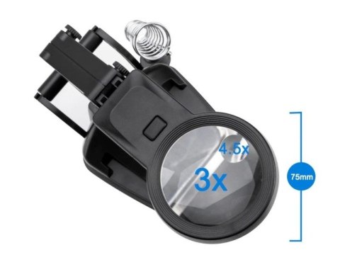 Trzecia Ręka, Stacja, Uchwyt Do Lutowania + Lupa Z Podświetleniem Led