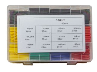 Zestaw 530 Sztuk 4,5cm Koszulki, Rurki Termokurczliwe Kolory Rozmiary