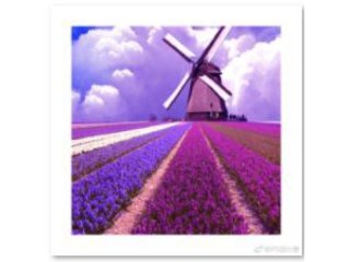 Haft Diamentowy, Obraz, Mozaika Diamentowa Diamond Painting, Wiatrak 30x30cm