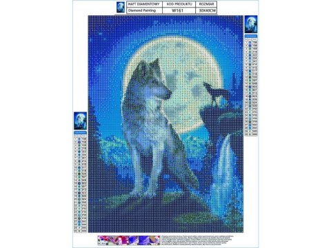 Haft Diamentowy, Obraz, Mozaika Diamentowa Diamond Painting, Wilk 30x40cm