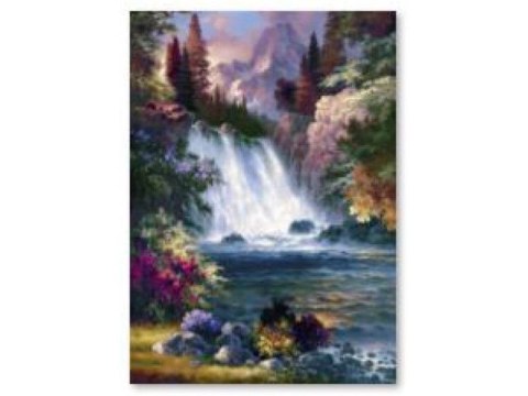 Haft Diamentowy, Obraz, Mozaika Diamentowa Diamond Painting, Wodospad 30x40cm