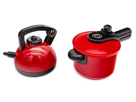 Czerwony Zestaw Kuchenny Do Gotowania, Garnek, Czajnik, Patelnia, Akcesoria